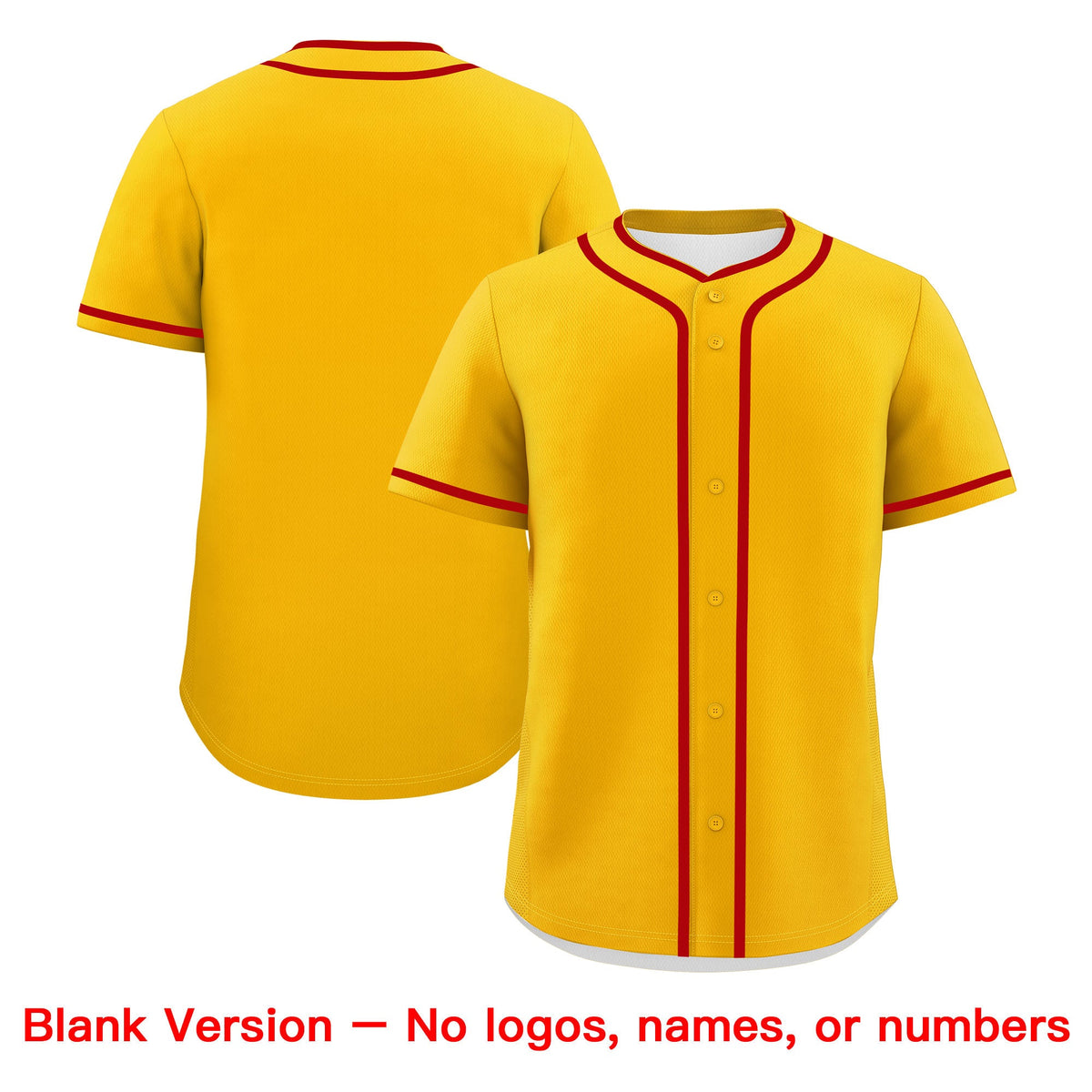 Custom Yellow White Red Classic Style Father's Day Quick Dry Baseball Jersey| KXKSHOP