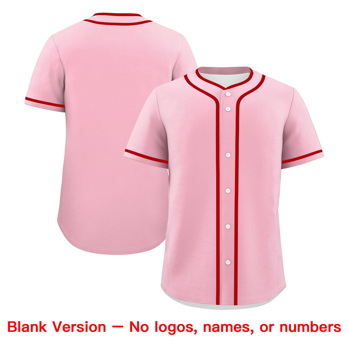 Custom Light Pink Red White Classic Style Father's Day Quick Dry Baseball Jersey| KXKSHOP