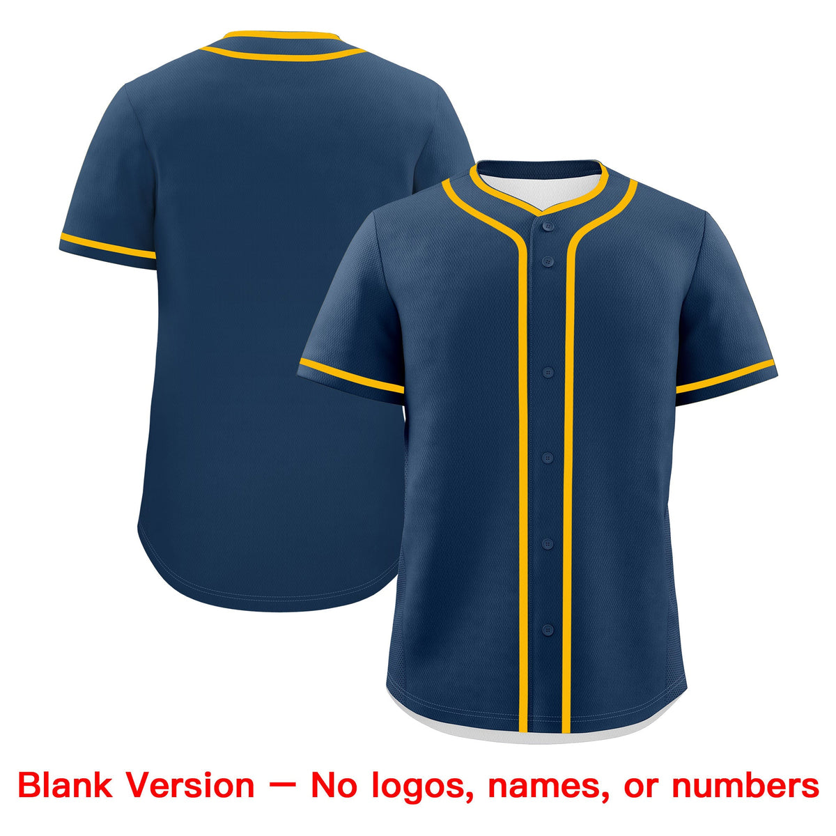 Custom Midnight Blue Yellow White Classic Style Father's Day Quick Dry Baseball Jersey| KXKSHOP