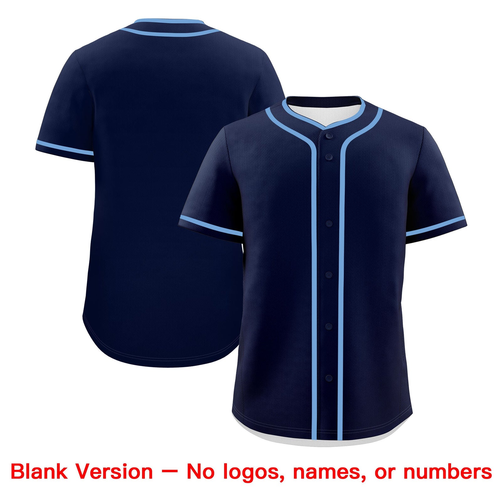 Custom Navy Powder Blue White Classic Style Father's Day Quick Dry Baseball Jersey| KXKSHOP