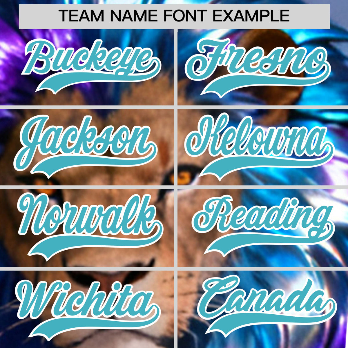 Custom Sky Blue White Lion Animal Series Personalization Graffiti Pattern Baseball Jersey| KXKSHOP