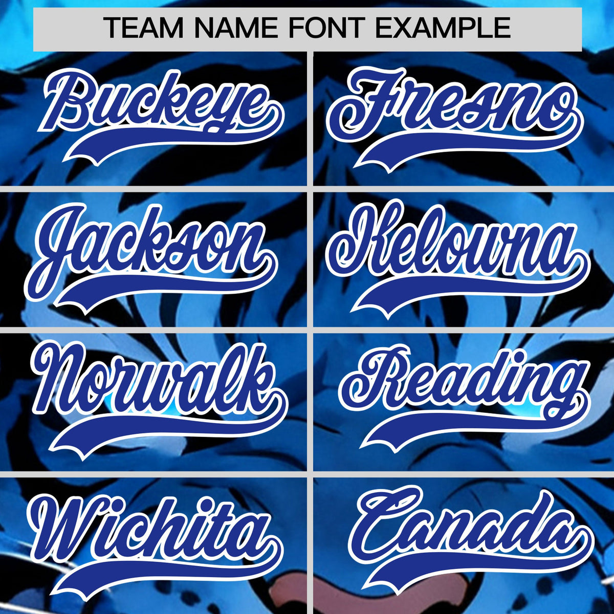 Custom Black Royal Blue White Tiger Animal Series Personalization Graffiti Pattern Baseball Jersey| KXKSHOP