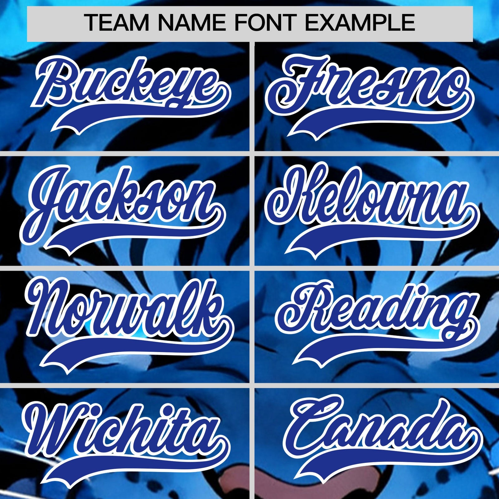 Custom Black Royal Blue White Tiger Animal Series Personalization Graffiti Pattern Baseball Jersey| KXKSHOP