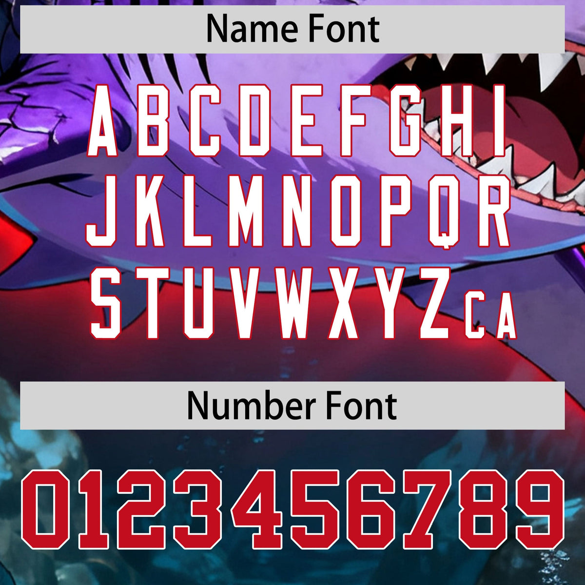 Custom Midnight Blue Red White Shark Animal Series Personalization Graffiti Pattern Baseball Jersey| KXKSHOP