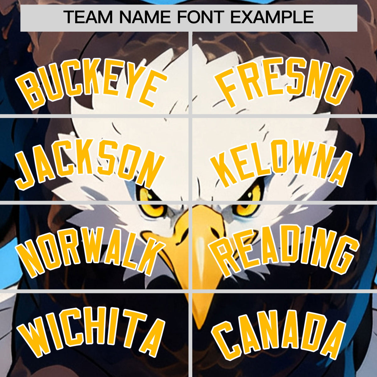 Custom Powder Blue Yellow White Eagle Animal Series Personalization Graffiti Pattern Baseball Jersey| KXKSHOP