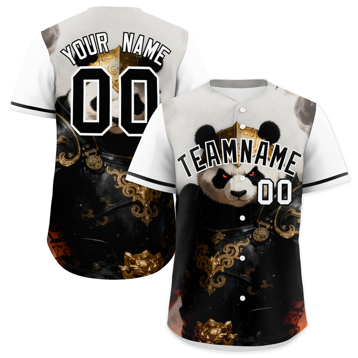 Custom White Black Panda Animal Series Personalization Graffiti Pattern Baseball Jersey| KXKSHOP