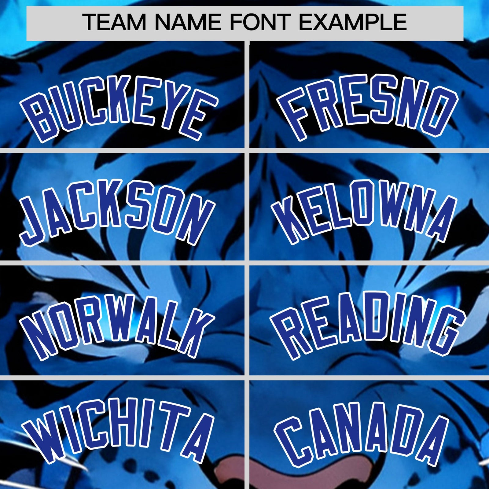 Custom Black Royal Blue White Tiger Animal Series Personalization Graffiti Pattern Baseball Jersey| KXKSHOP