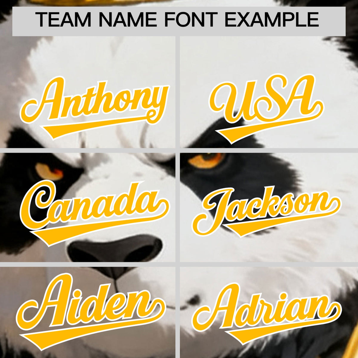 Custom Dark Blue Gold White Panda Animal Series Personalization Graffiti Pattern Baseball Jersey| KXKSHOP