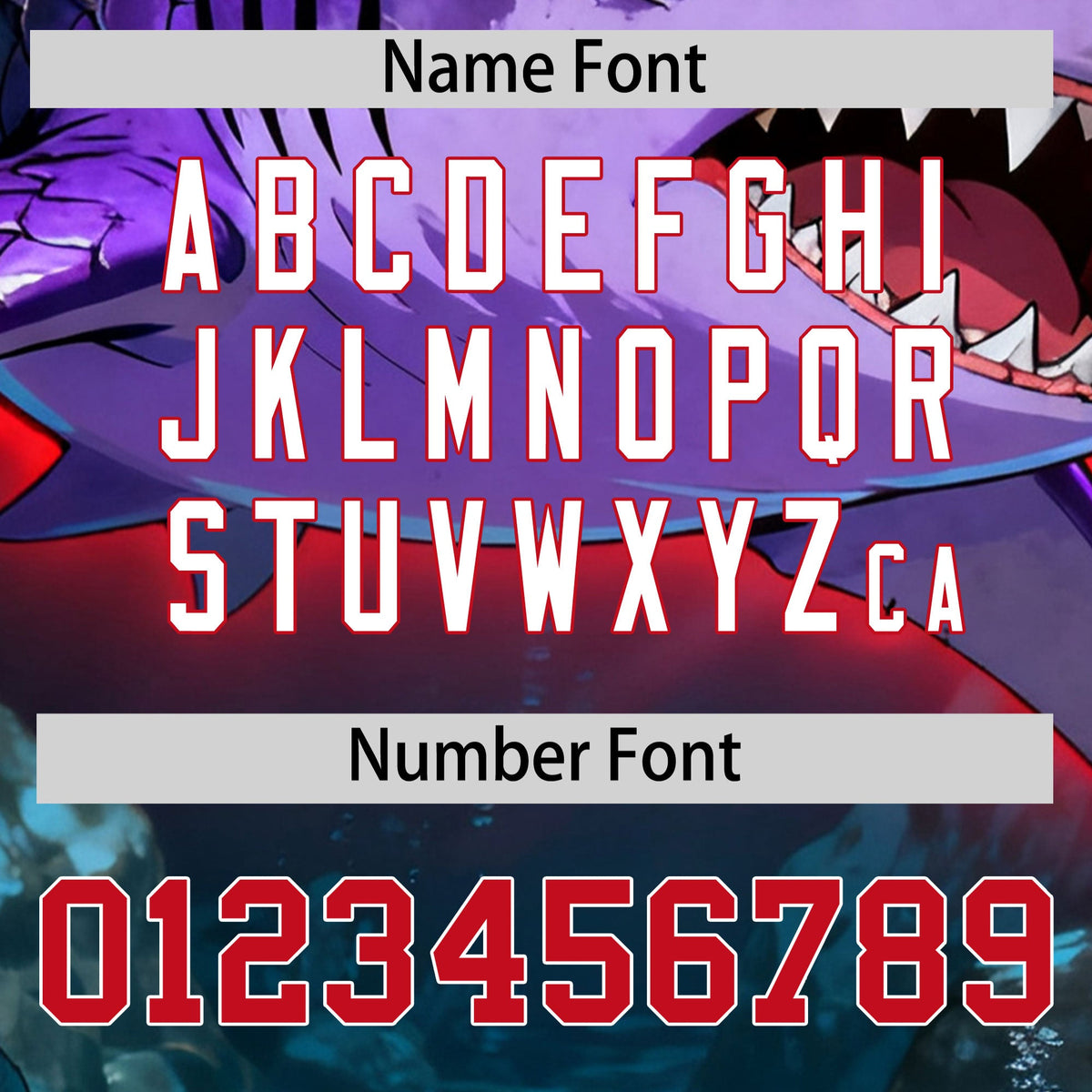 Custom Midnight Blue Red White Shark Animal Series Personalization Graffiti Pattern Baseball Jersey| KXKSHOP