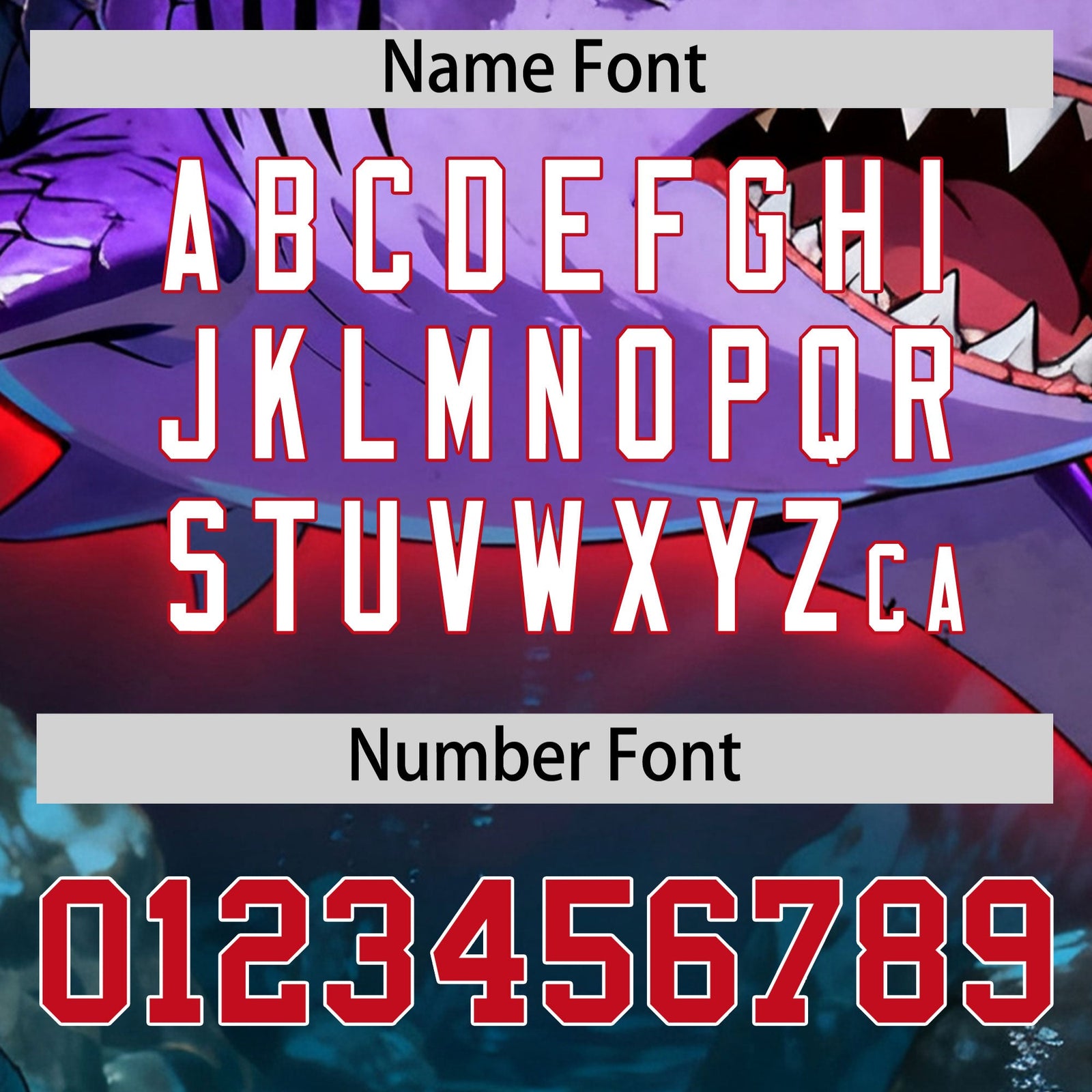 Custom Midnight Blue Red White Shark Animal Series Personalization Graffiti Pattern Baseball Jersey| KXKSHOP