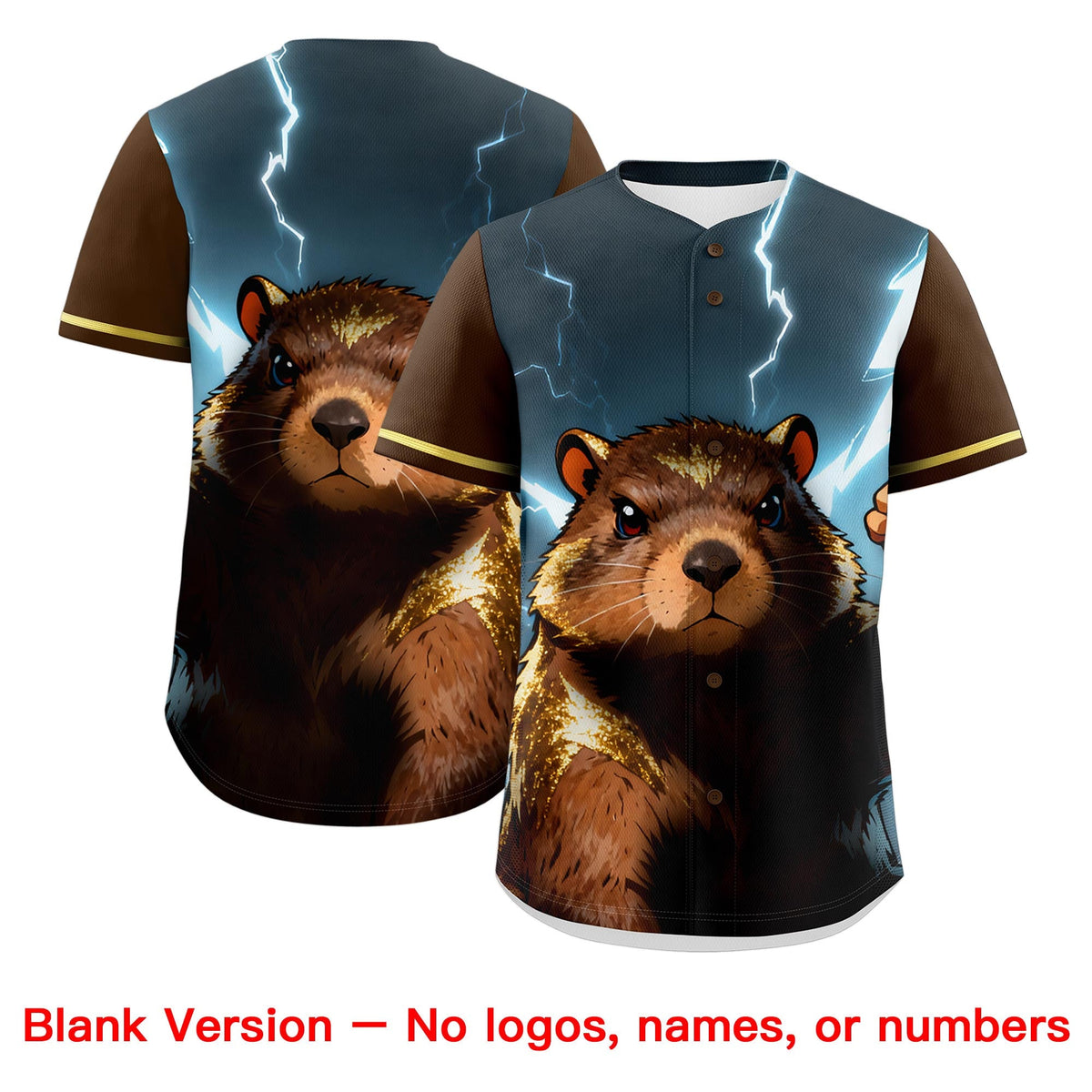 Custom Brown Cream Animal Series Personalization Graffiti Pattern Baseball Jersey| KXKSHOP