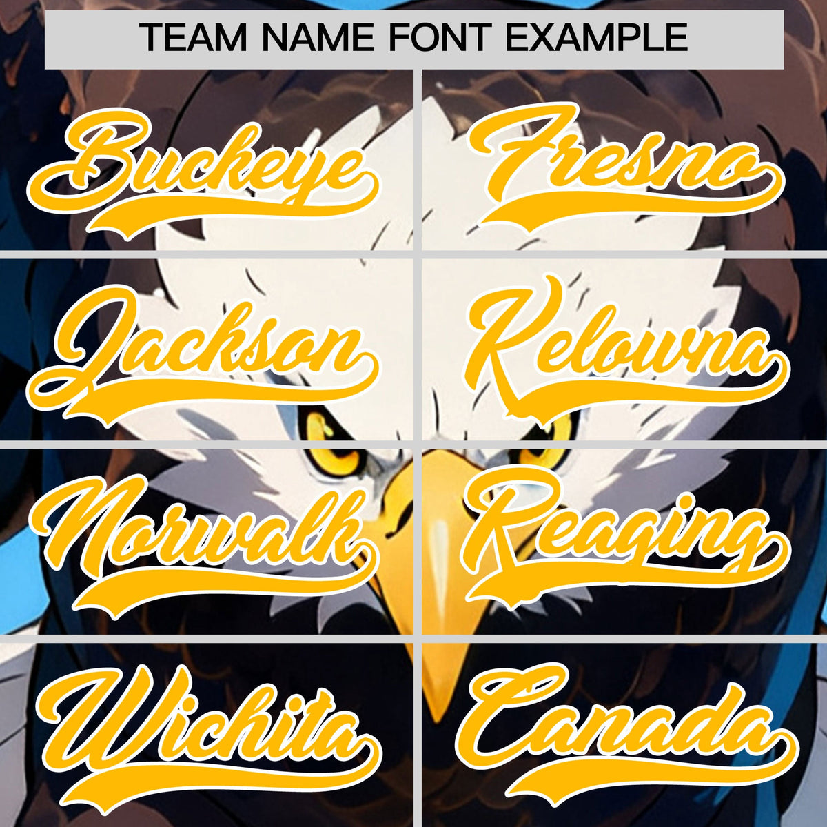 Custom Powder Blue Yellow White Eagle Animal Series Personalization Graffiti Pattern Baseball Jersey| KXKSHOP