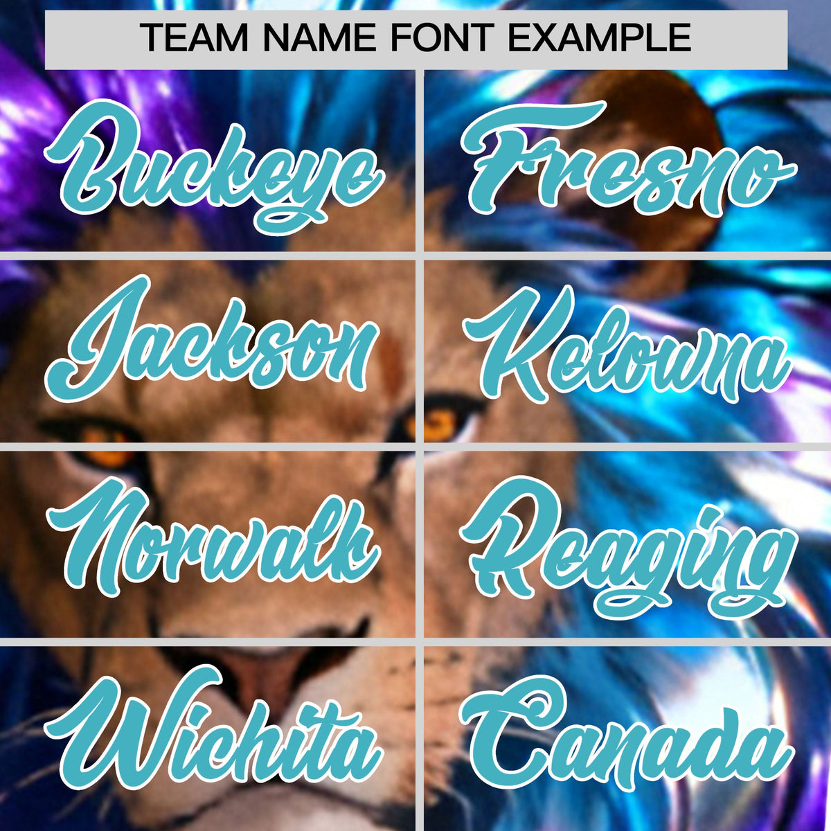 Custom Sky Blue White Lion Animal Series Personalization Graffiti Pattern Baseball Jersey| KXKSHOP