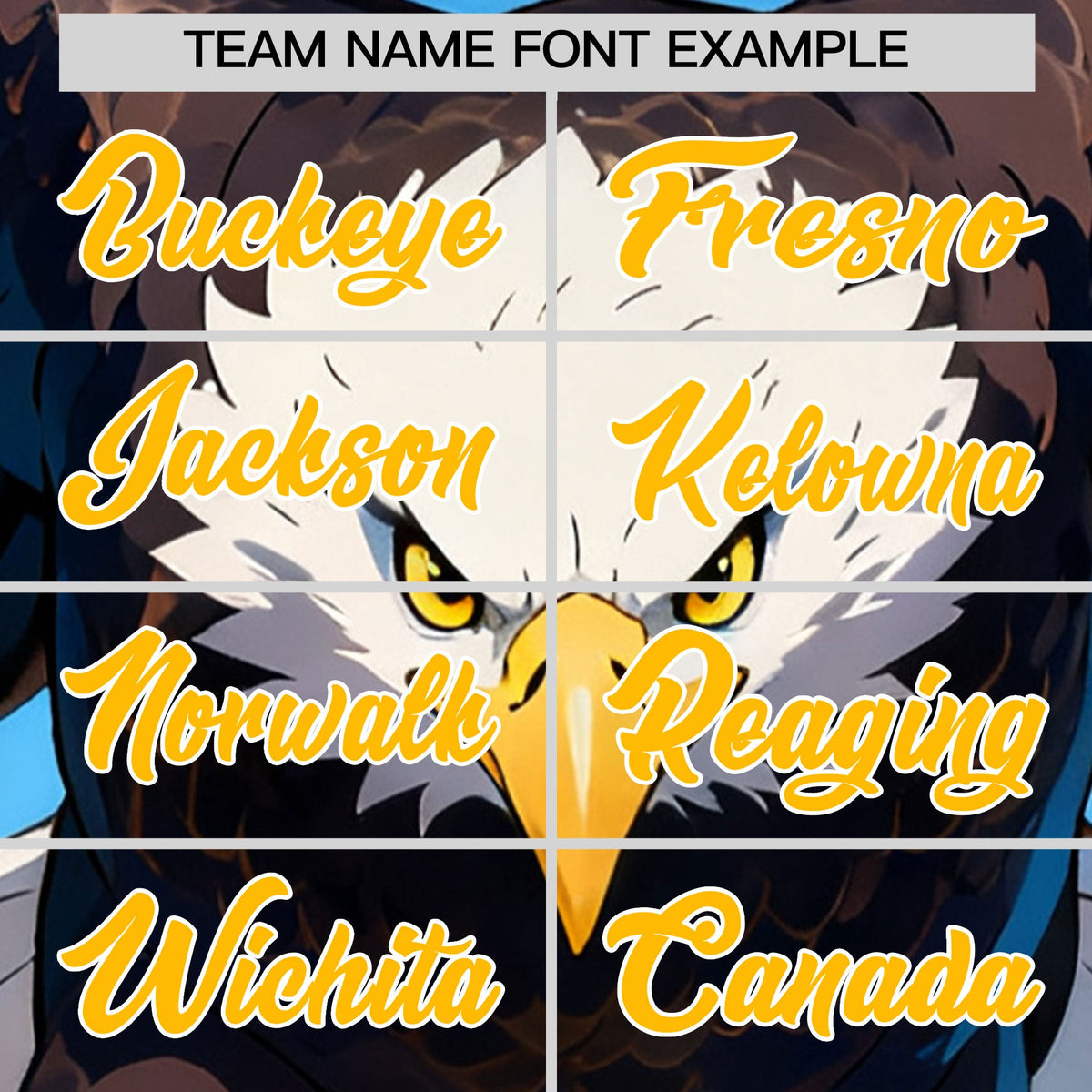 Custom Powder Blue Yellow White Eagle Animal Series Personalization Graffiti Pattern Baseball Jersey| KXKSHOP