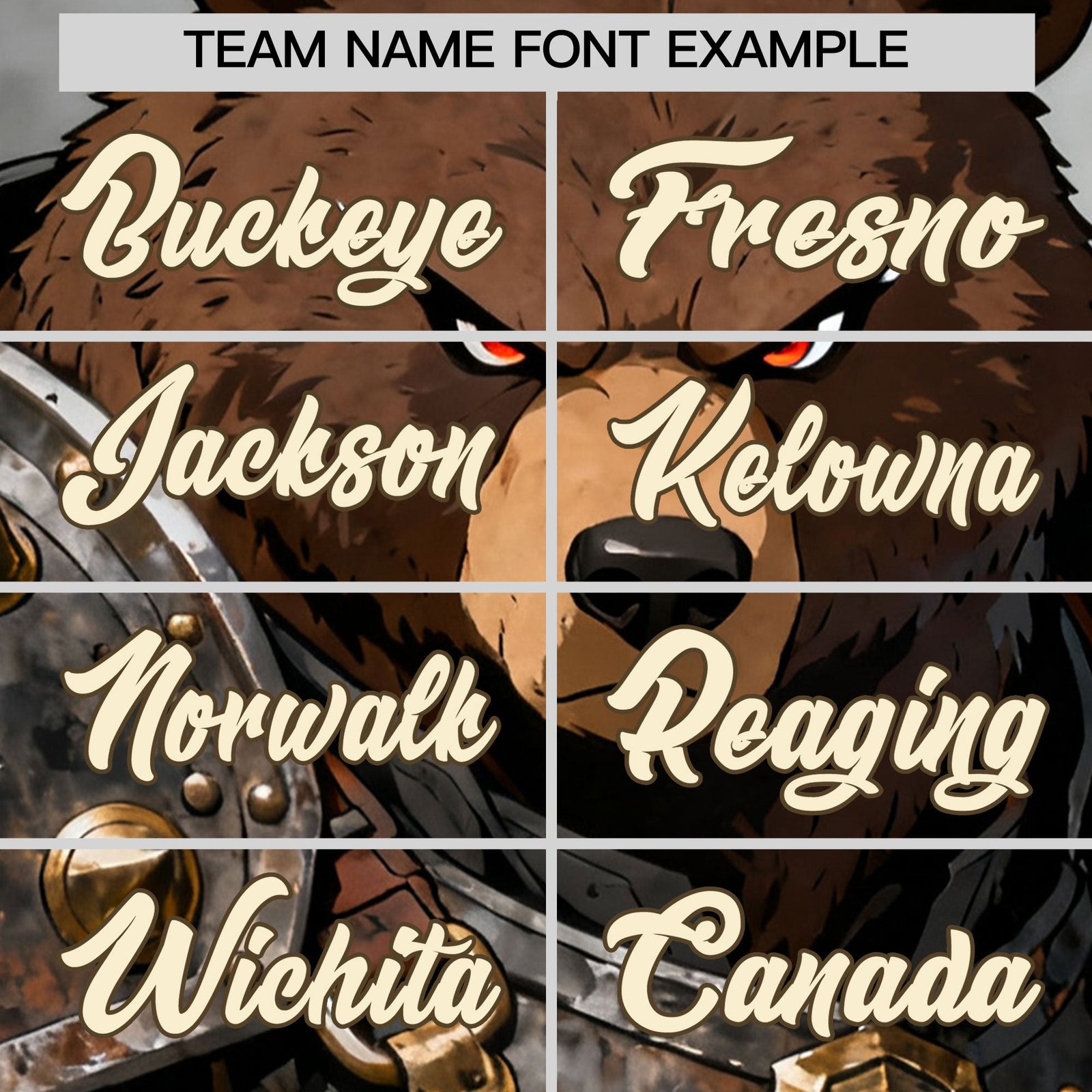 Custom Light Brown Cream Bear Animal Series Personalization Graffiti Pattern Baseball Jersey| KXKSHOP