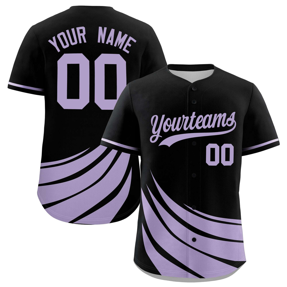 Custom Black Light Purple Wind Mark Graffiti Pattern Authentic Baseball Jersey