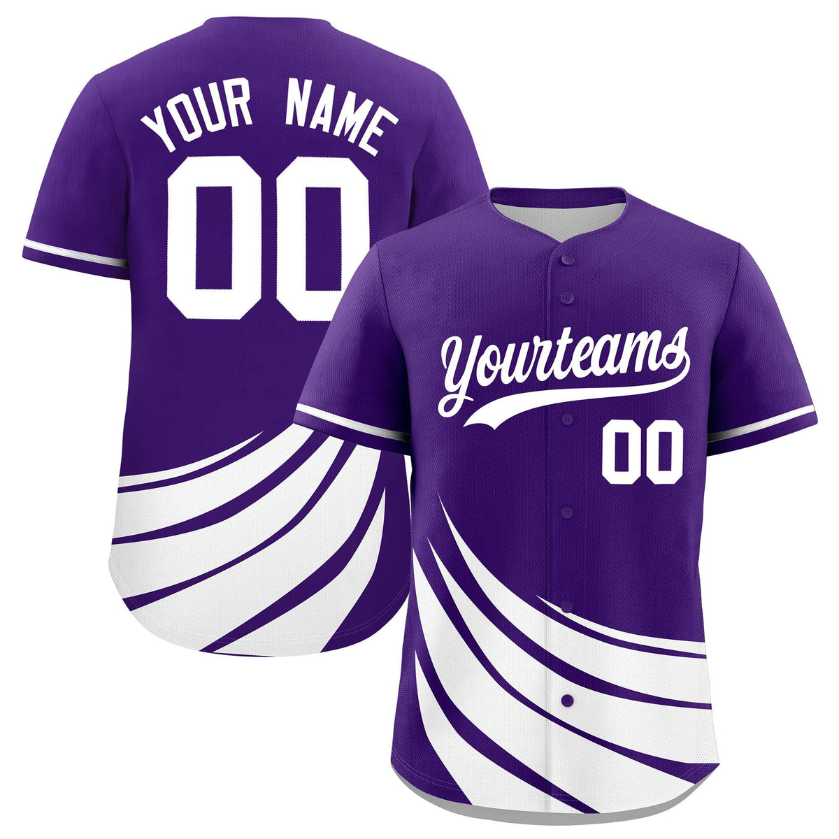 Custom Purple White Wind Mark Graffiti Pattern Authentic Baseball Jersey