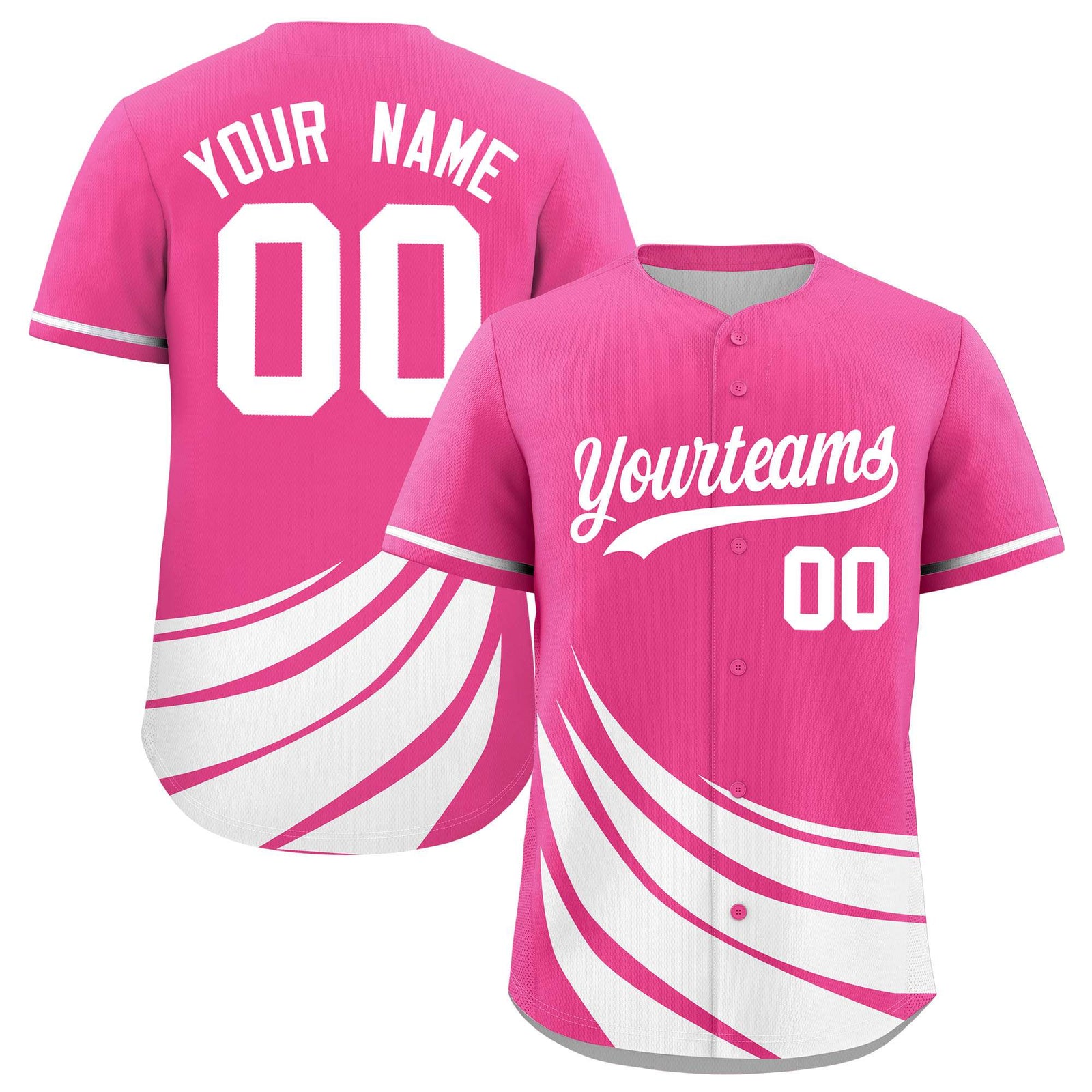 Custom Pink White Wind Mark Graffiti Pattern Authentic Baseball Jersey