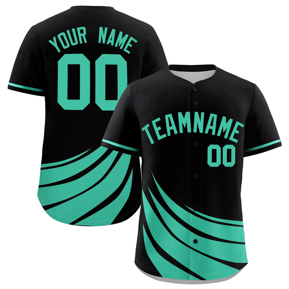 Custom Black Bright Green Wind Mark Graffiti Pattern Authentic Baseball Jersey