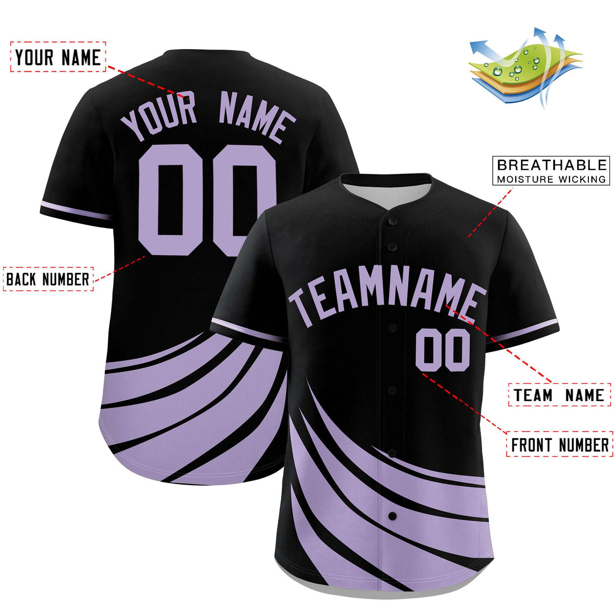 Custom Black Light Purple Wind Mark Graffiti Pattern Authentic Baseball Jersey