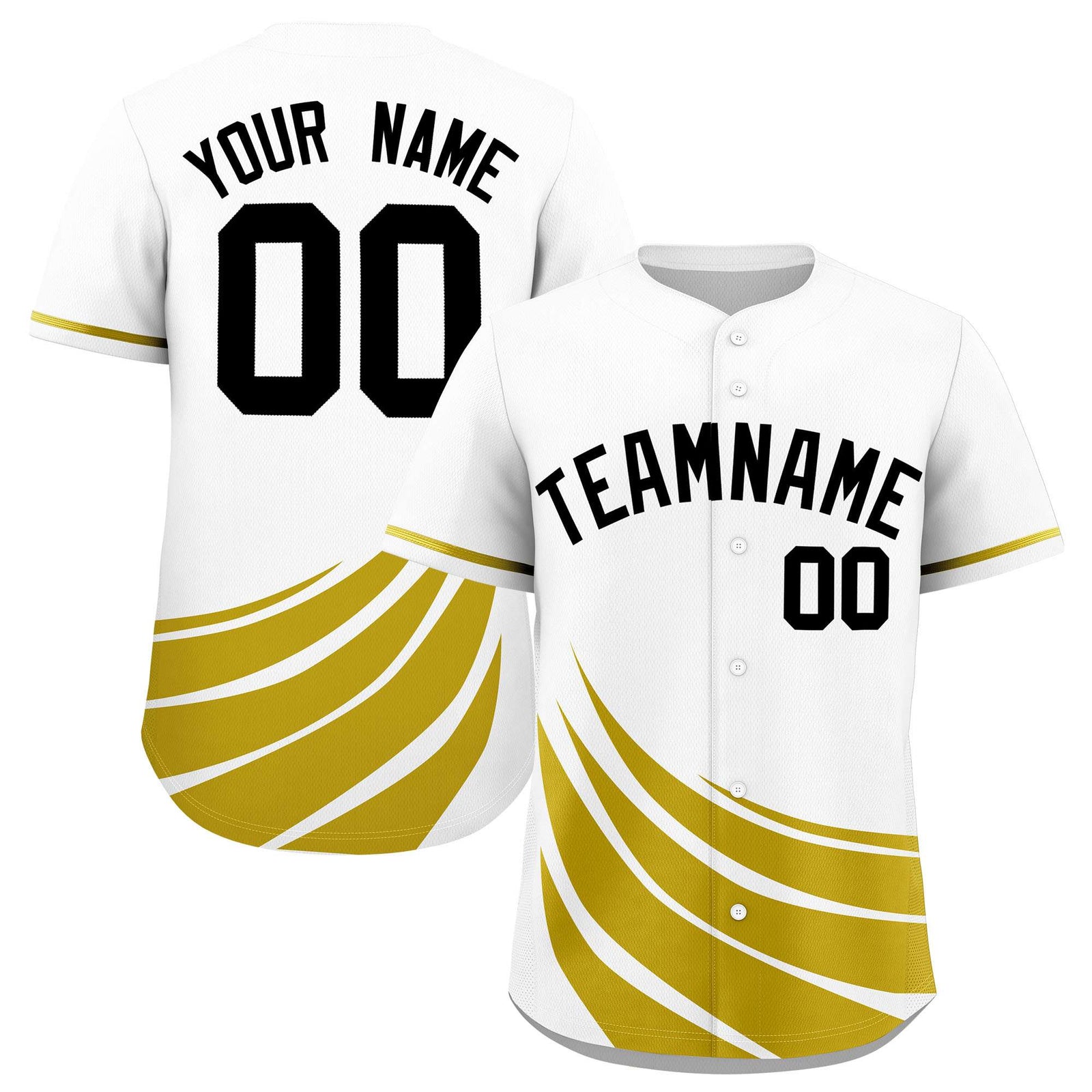 Custom White Old Gold Wind Mark Graffiti Pattern Authentic Baseball Jersey