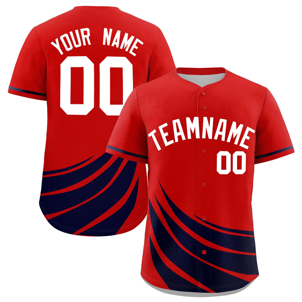 Custom Red Navy Wind Mark Graffiti Pattern Authentic Baseball Jersey