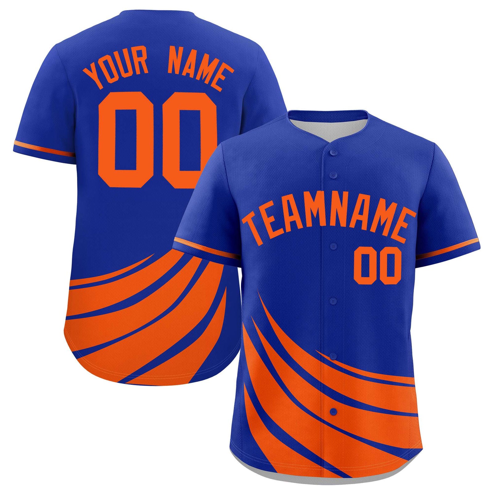 Custom Royal Orange Wind Mark Graffiti Pattern Authentic Baseball Jersey