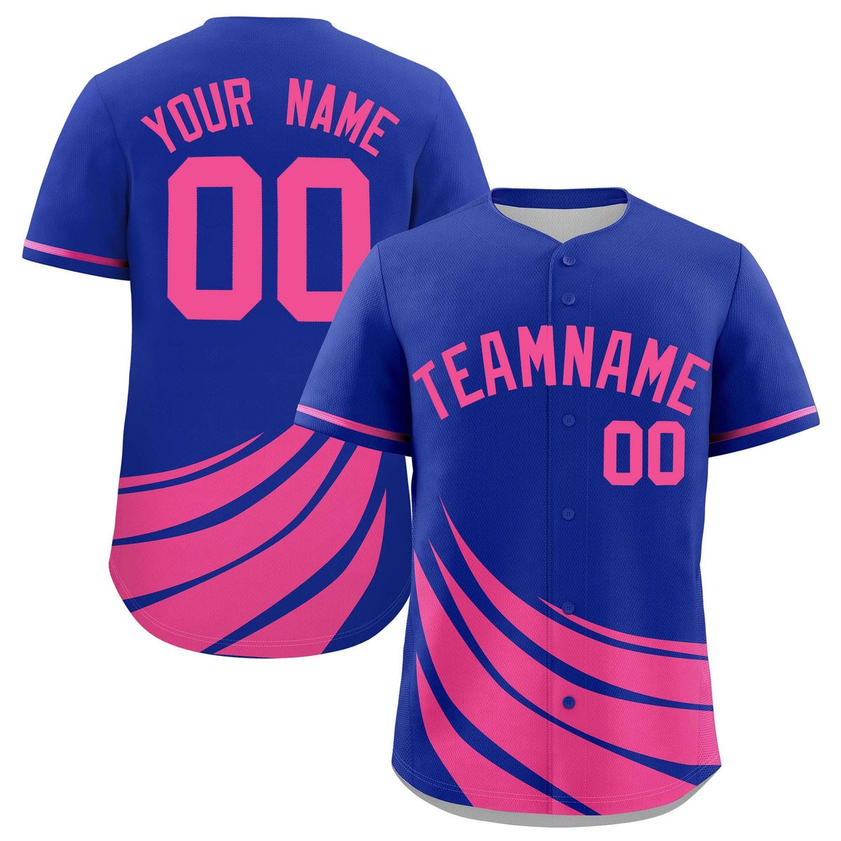 Custom Royal Pink Wind Mark Graffiti Pattern Authentic Baseball Jersey