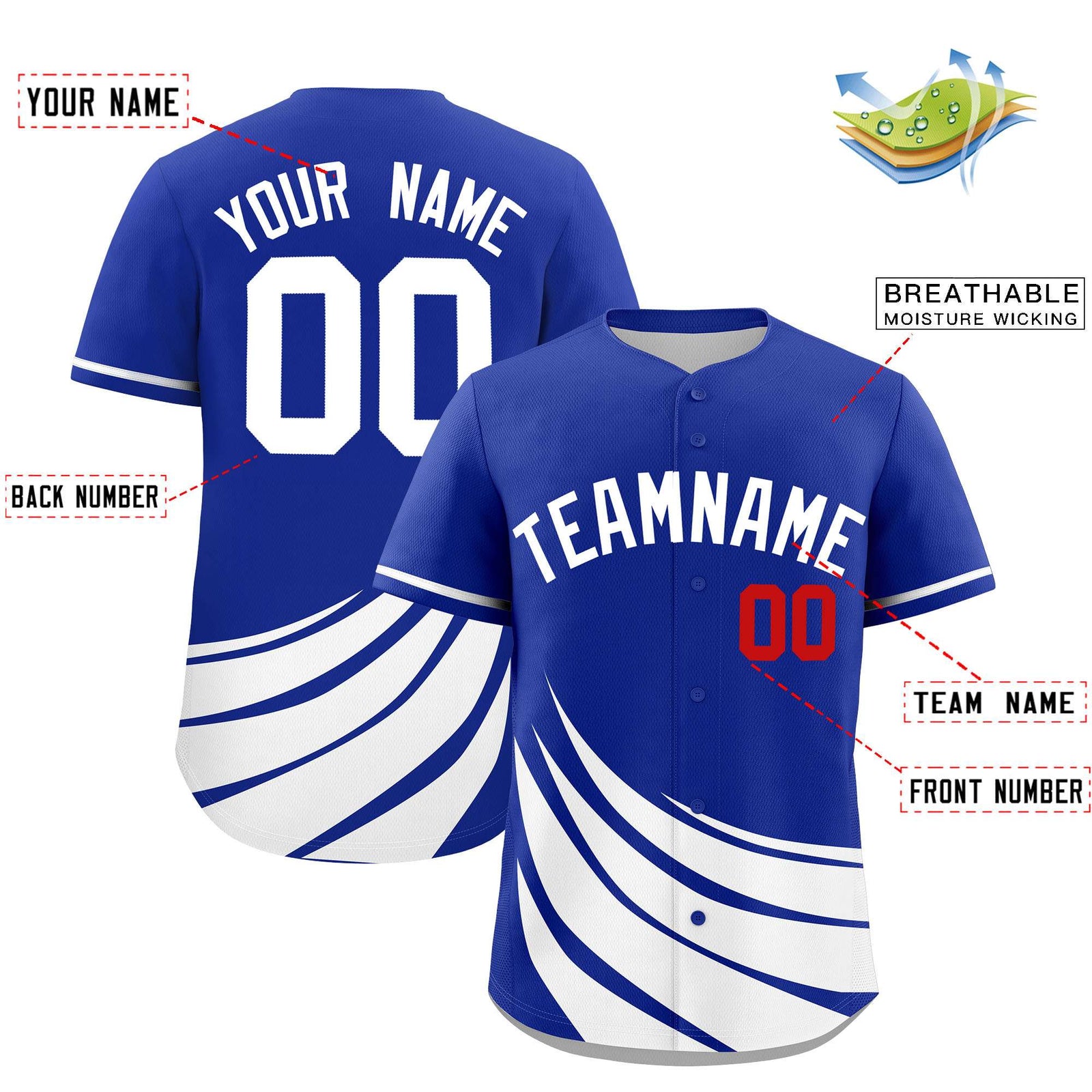Custom Royal White Wind Mark Graffiti Pattern Authentic Baseball Jersey