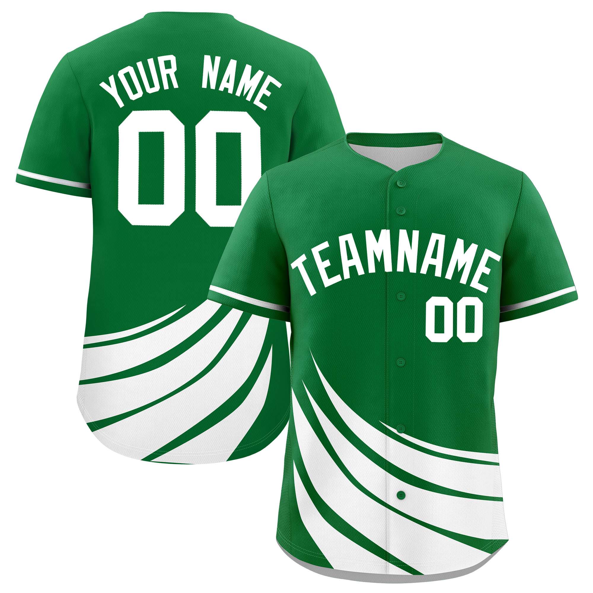 Custom Kelly Green White Wind Mark Graffiti Pattern Authentic Baseball Jersey