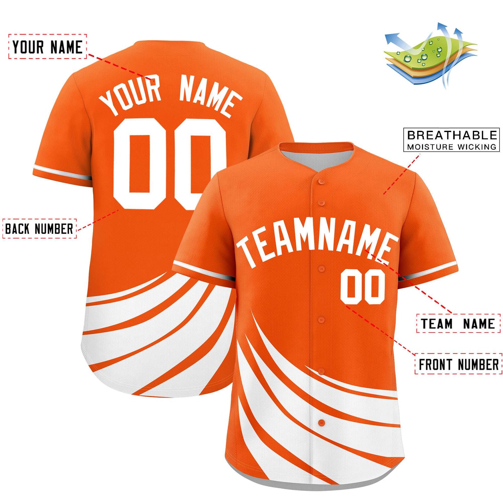Custom Orange White Wind Mark Graffiti Pattern Authentic Baseball Jersey