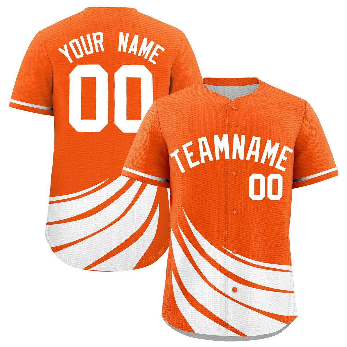 Custom Orange White Wind Mark Graffiti Pattern Authentic Baseball Jersey