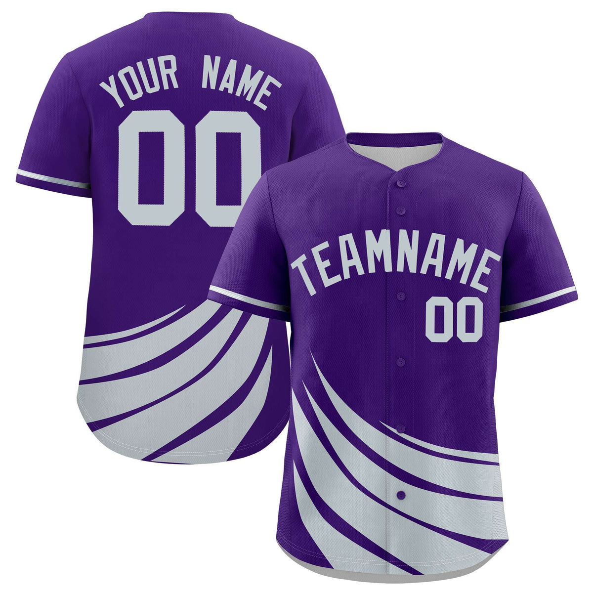 Custom Purple Silver Wind Mark Graffiti Pattern Authentic Baseball Jersey