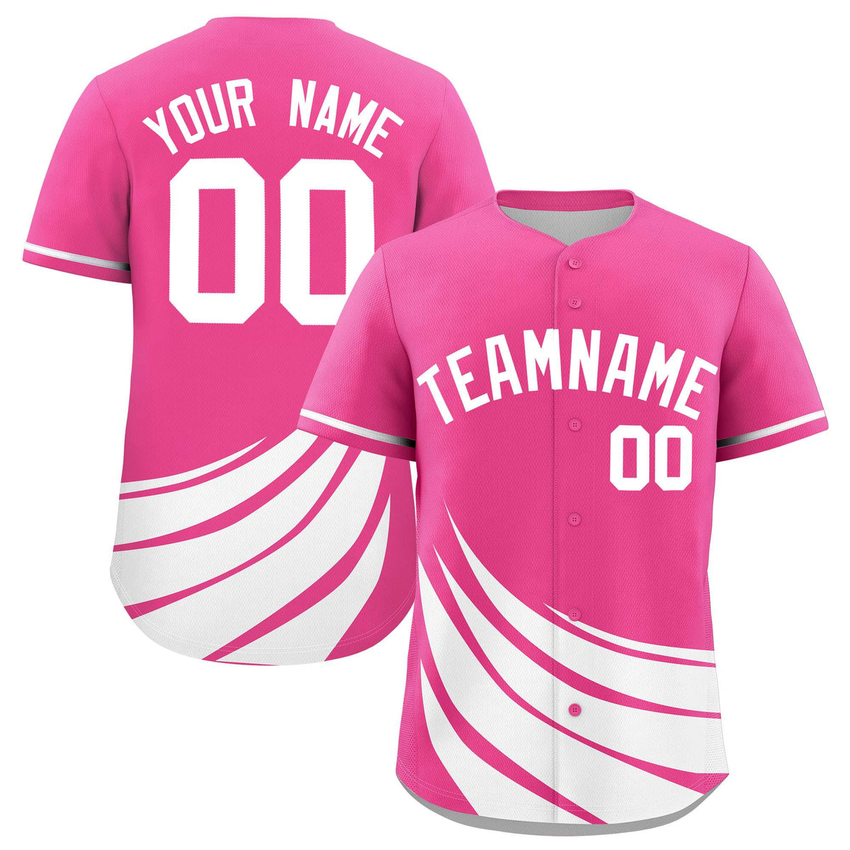 Custom Pink White Wind Mark Graffiti Pattern Authentic Baseball Jersey