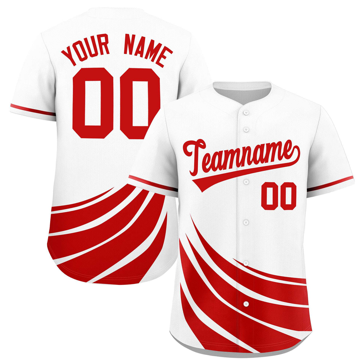 Custom White Red Wind Mark Graffiti Pattern Authentic Baseball Jersey