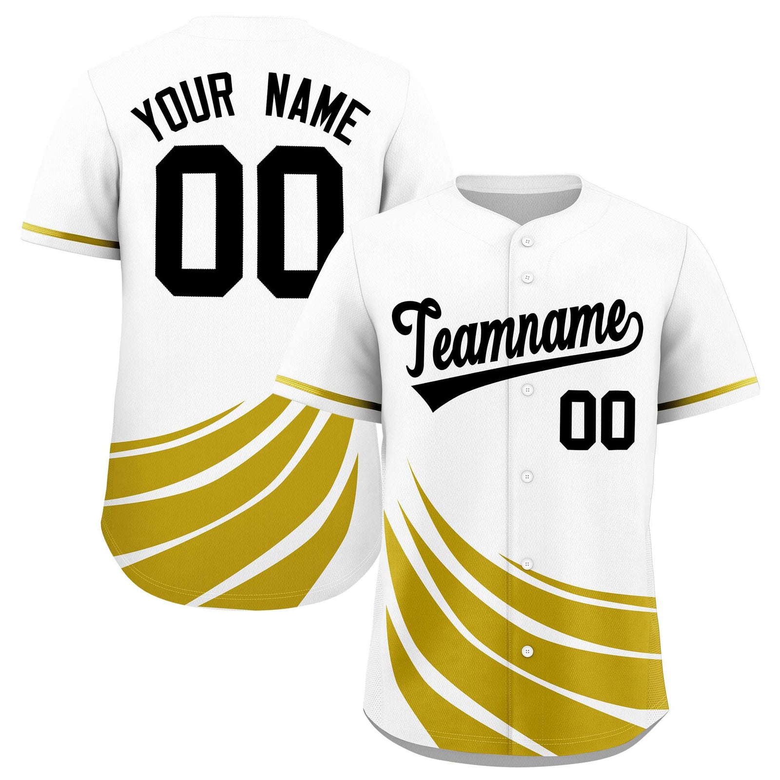 Custom White Old Gold Wind Mark Graffiti Pattern Authentic Baseball Jersey