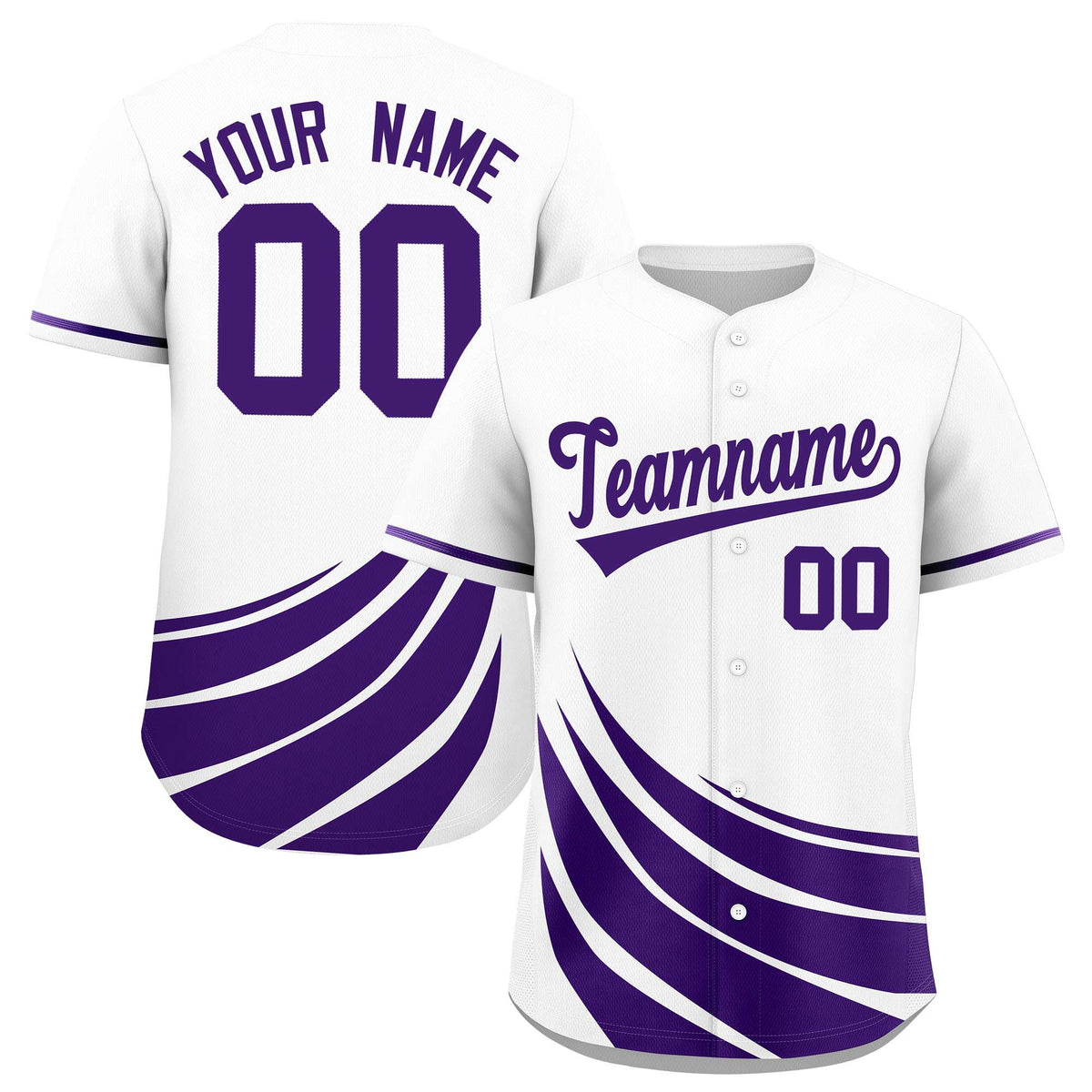 Custom White Purple Wind Mark Graffiti Pattern Authentic Baseball Jersey