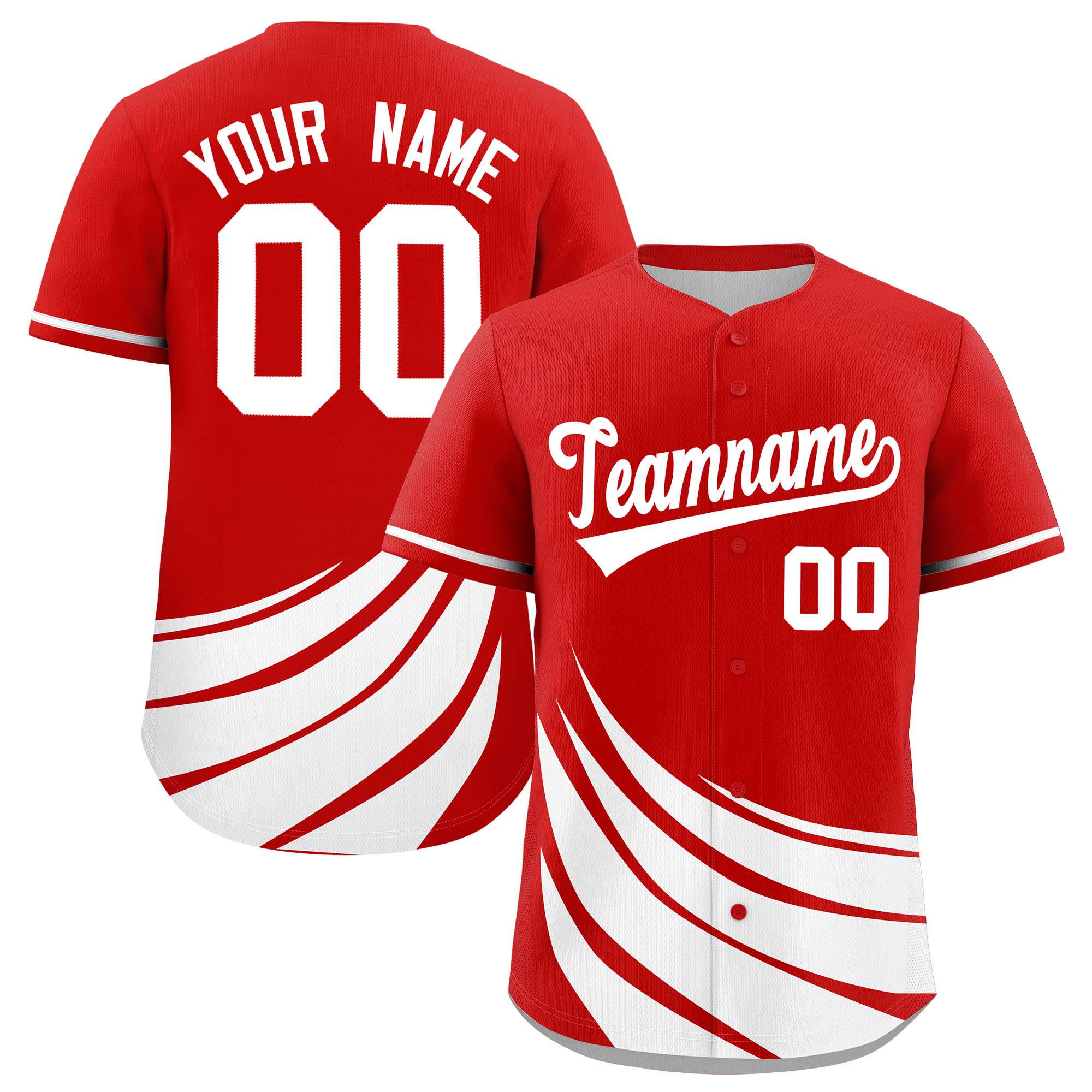 Custom Red White Wind Mark Graffiti Pattern Authentic Baseball Jersey