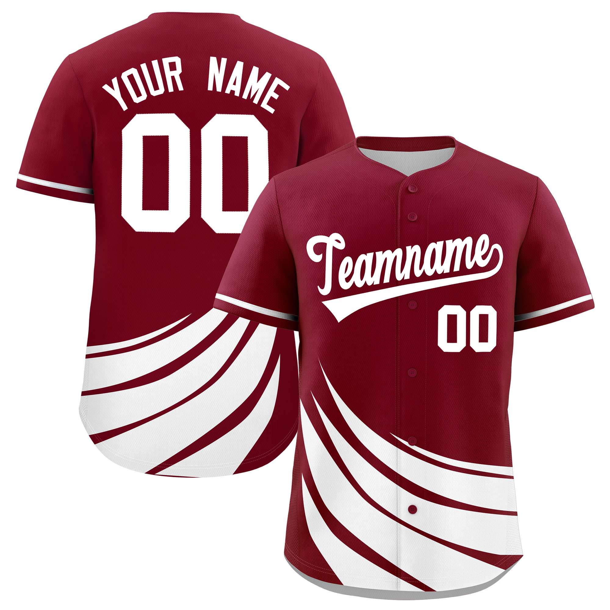 Custom Crimson White Wind Mark Graffiti Pattern Authentic Baseball Jersey