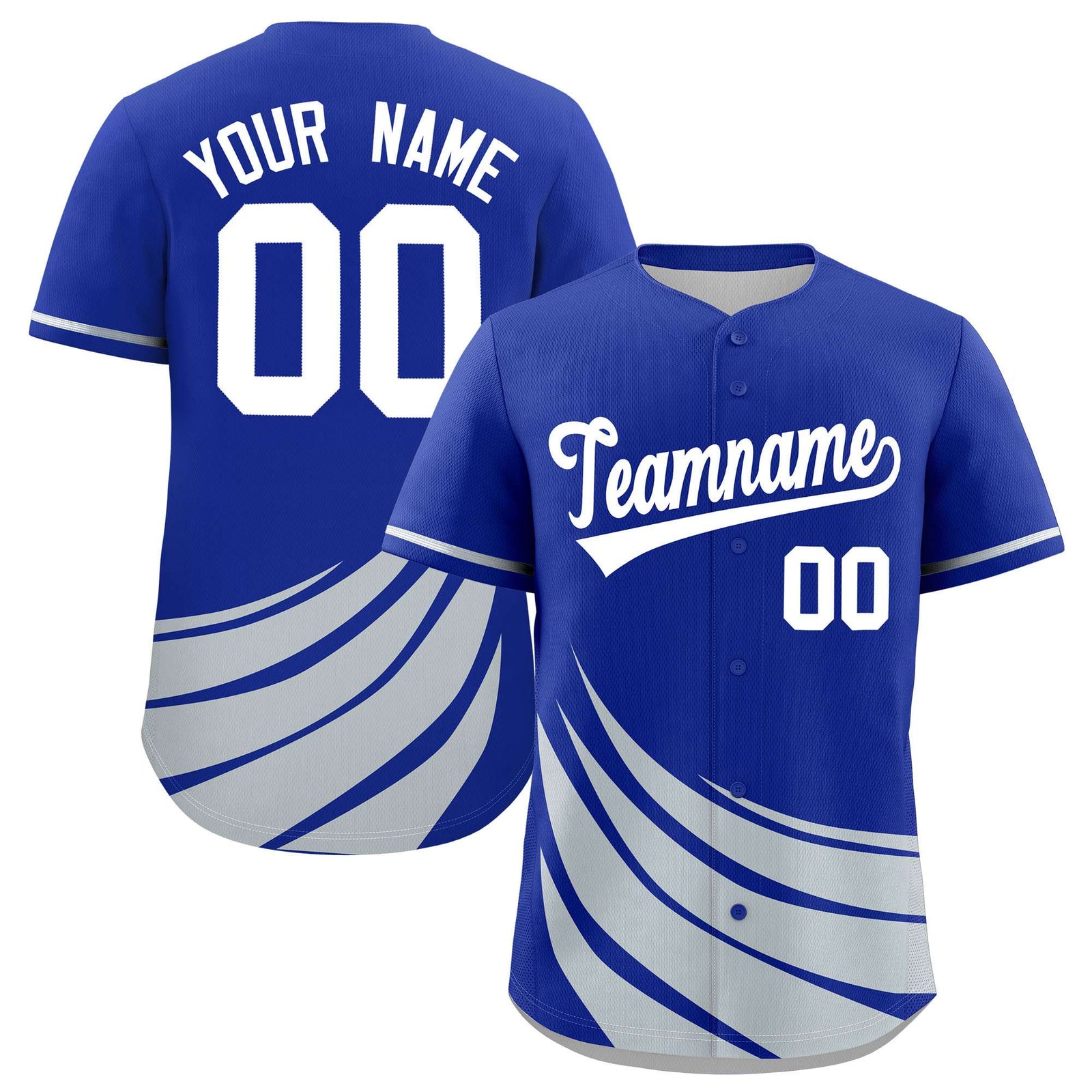 Custom Royal Silver Wind Mark Graffiti Pattern Authentic Baseball Jersey