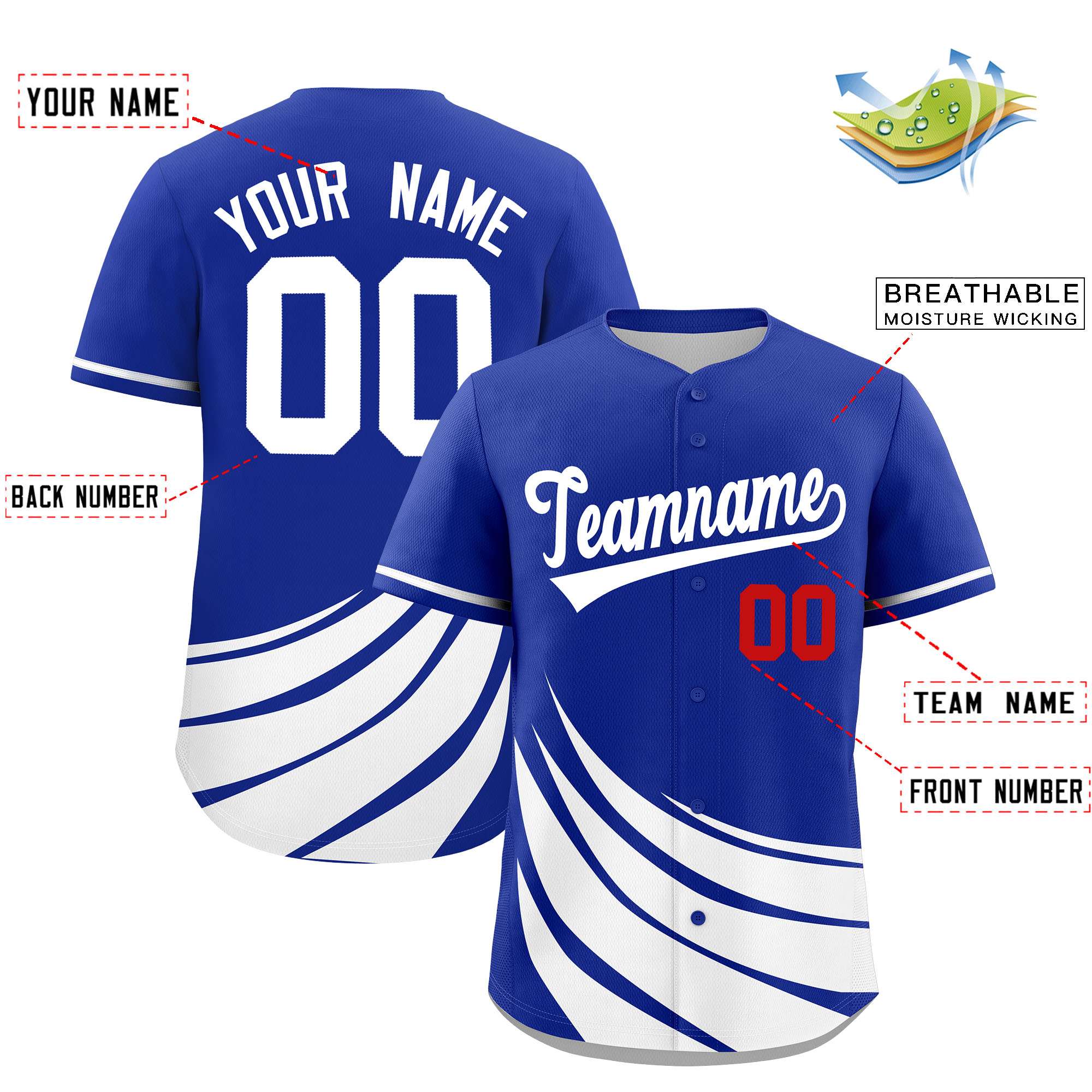 Custom Royal White Wind Mark Graffiti Pattern Authentic Baseball Jersey