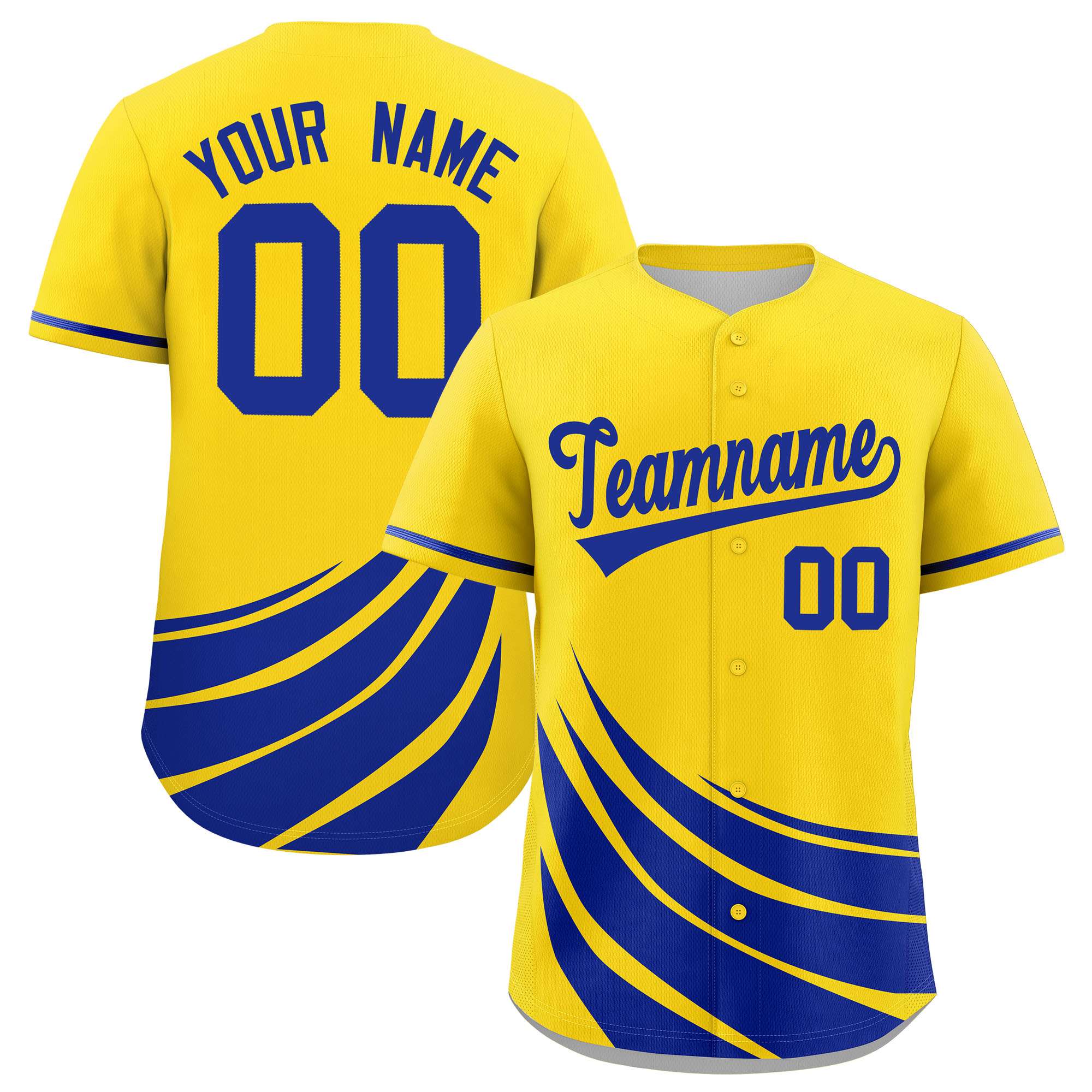 Custom Yellow Royal Wind Mark Graffiti Pattern Authentic Baseball Jersey
