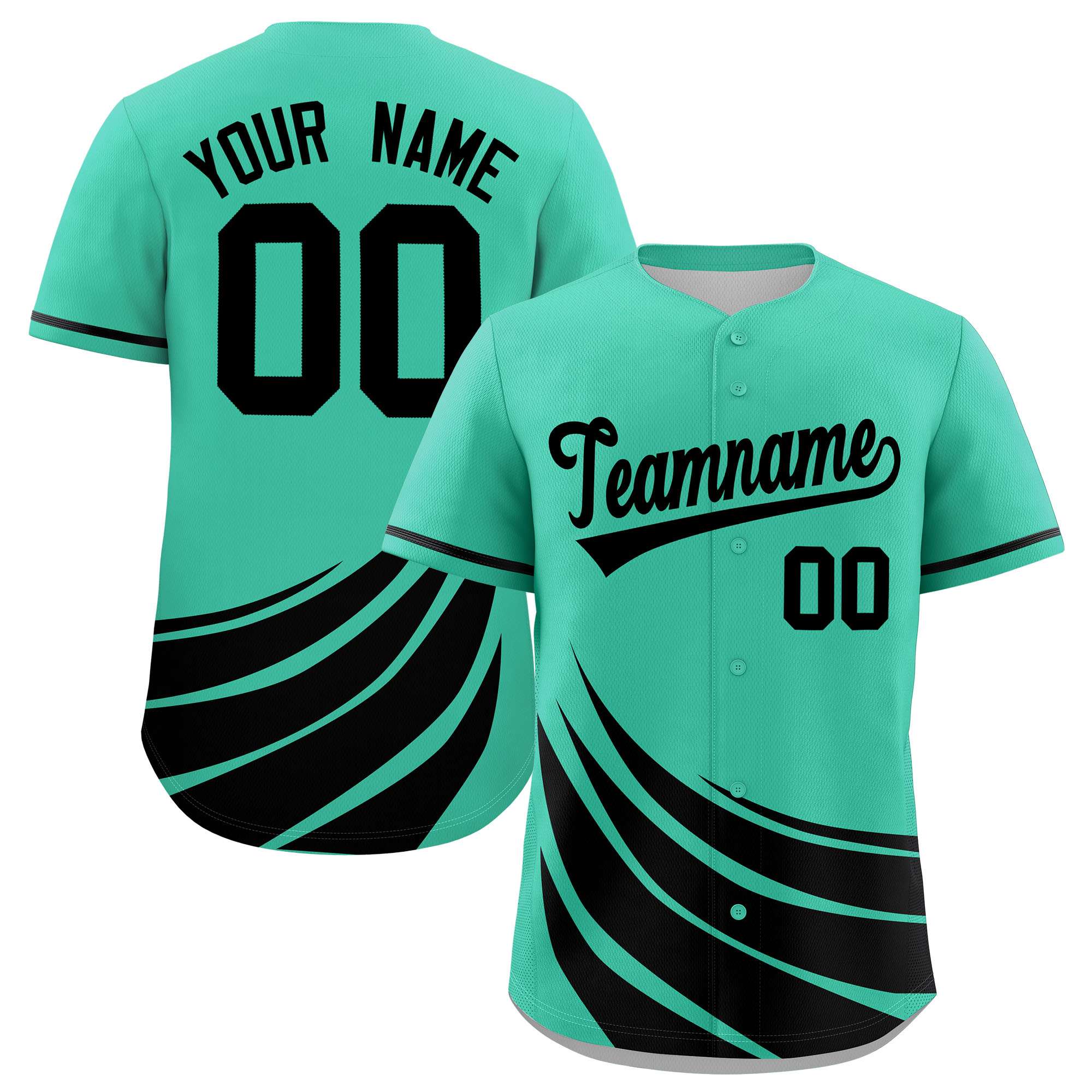 Custom Bright Green Black Wind Mark Graffiti Pattern Authentic Baseball Jersey