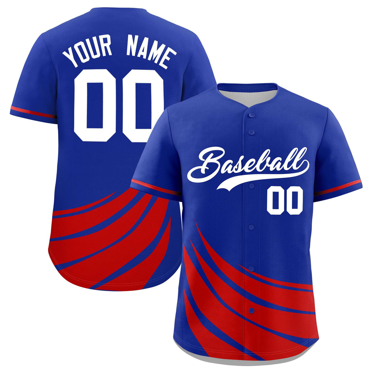 Custom Royal Red Wind Mark Graffiti Pattern Authentic Baseball Jersey
