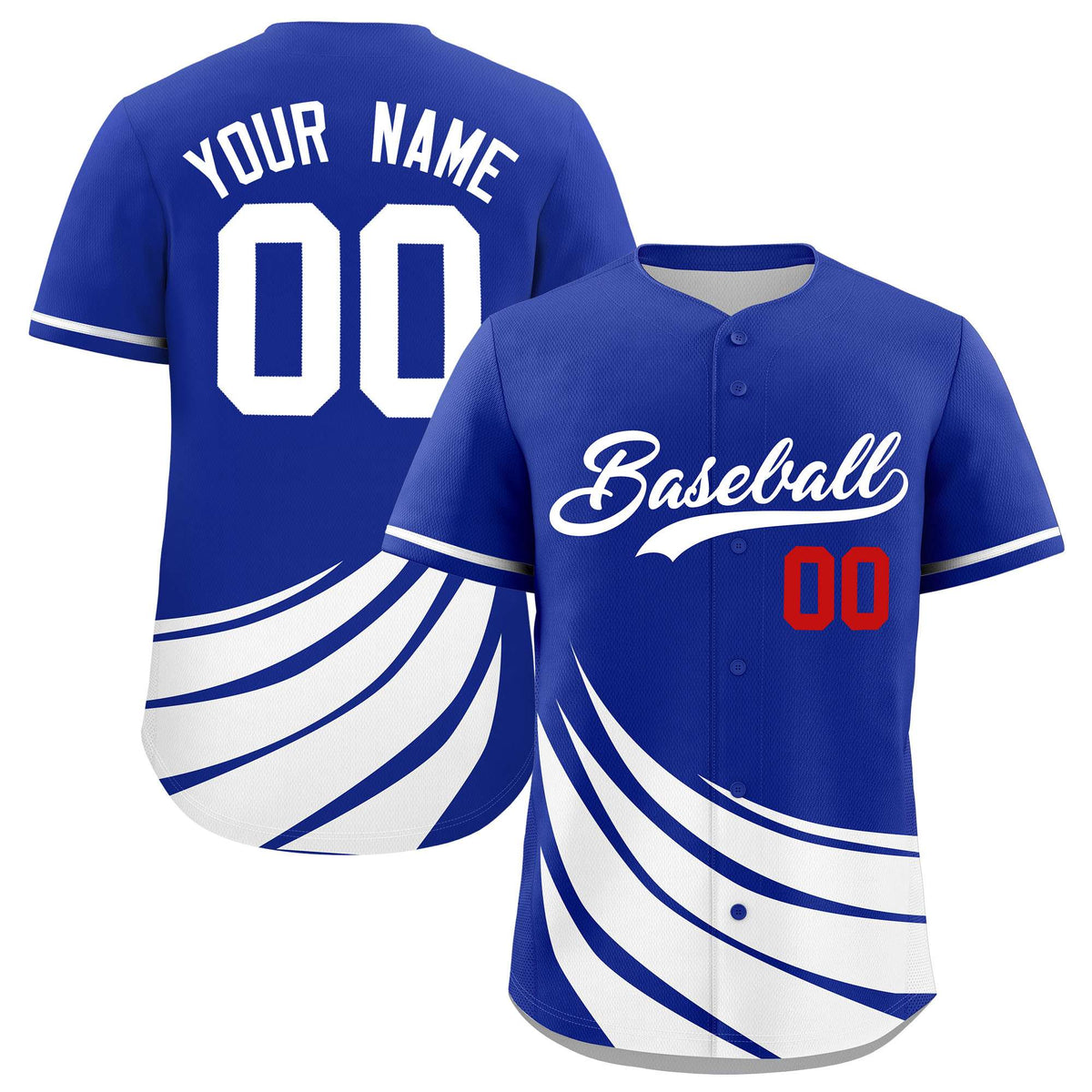 Custom Royal White Wind Mark Graffiti Pattern Authentic Baseball Jersey