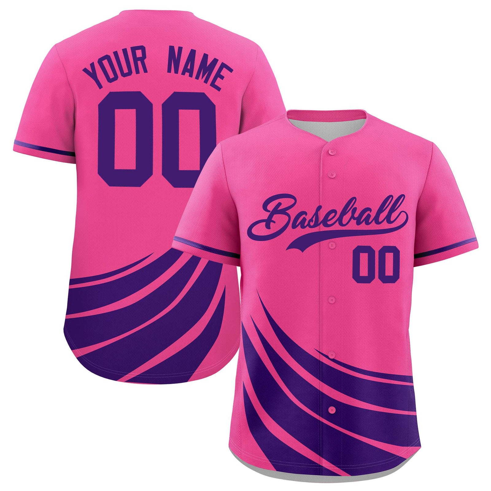 Custom Pink Purple Wind Mark Graffiti Pattern Authentic Baseball Jersey