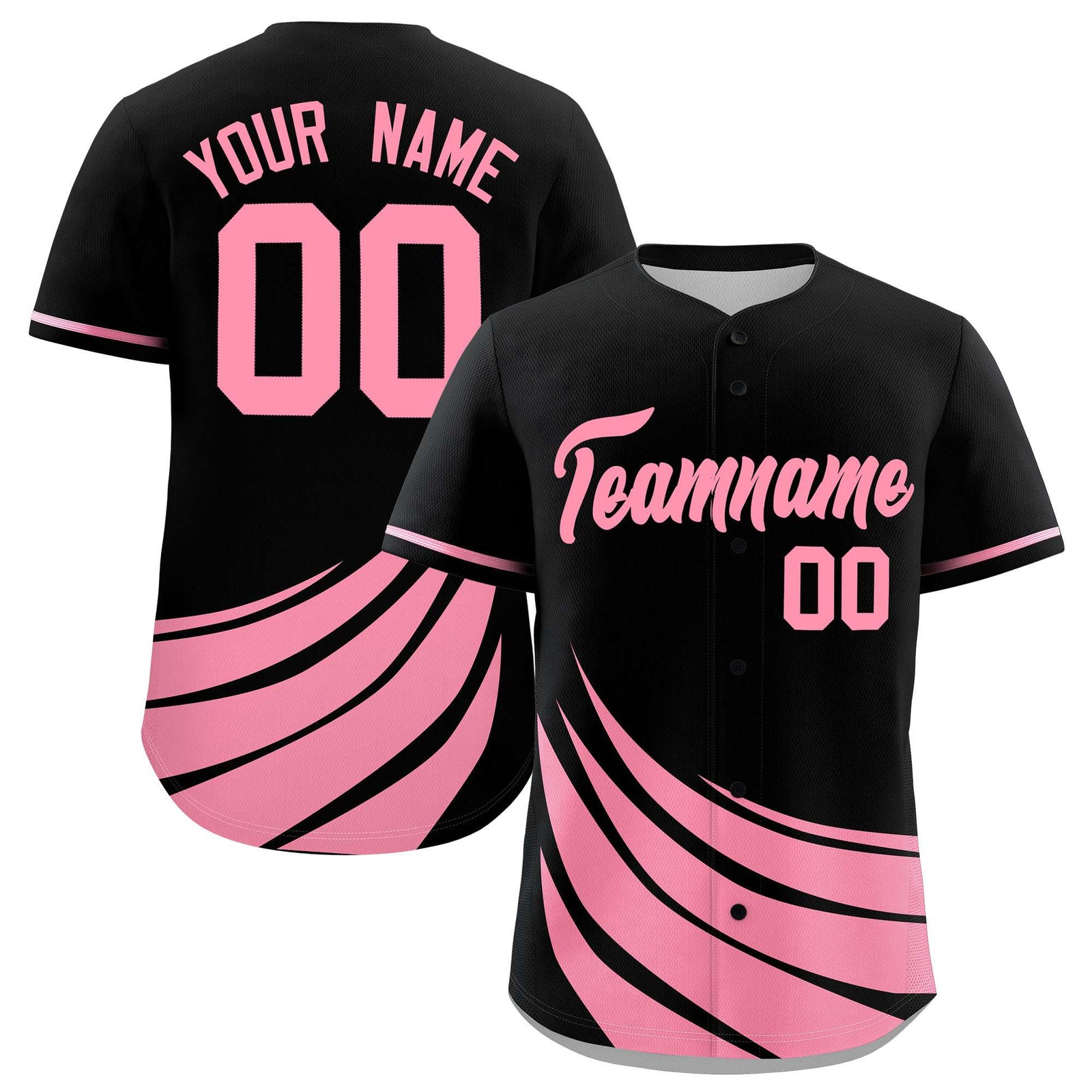 Custom Black Light Pink Wind Mark Graffiti Pattern Authentic Baseball Jersey
