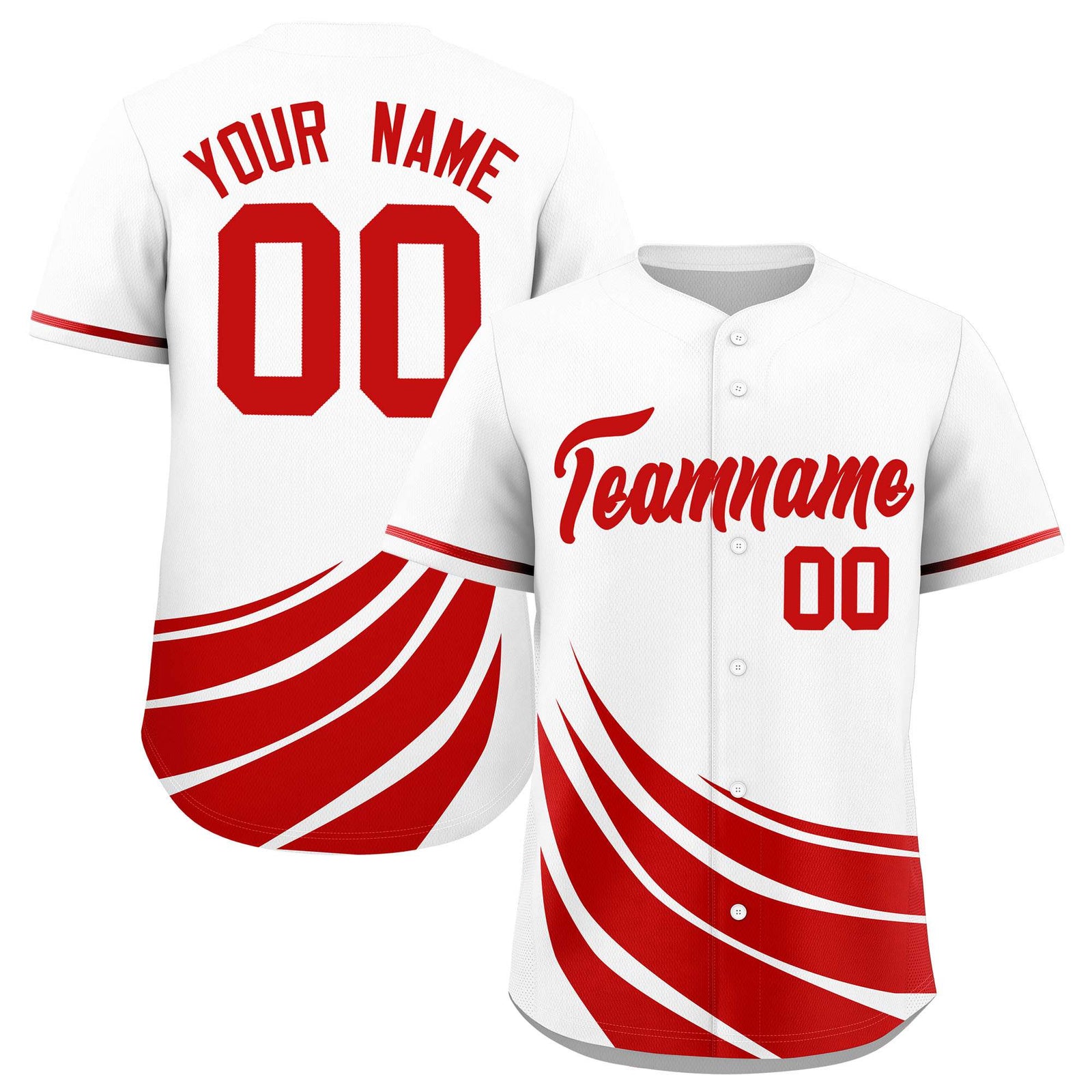 Custom White Red Wind Mark Graffiti Pattern Authentic Baseball Jersey