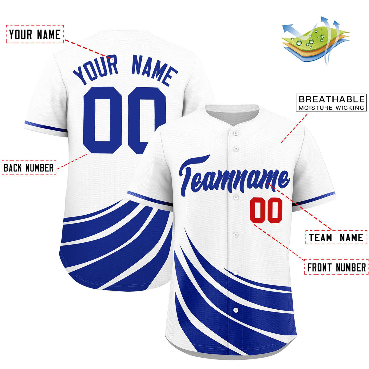 Custom White Royal Wind Mark Graffiti Pattern Authentic Baseball Jersey
