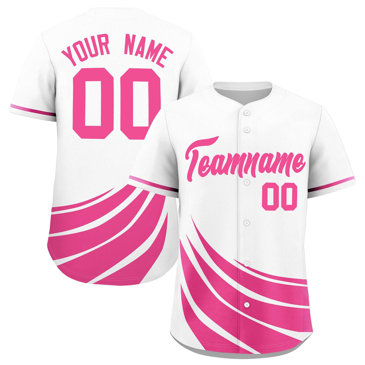 Custom White Pink Wind Mark Graffiti Pattern Authentic Baseball Jersey